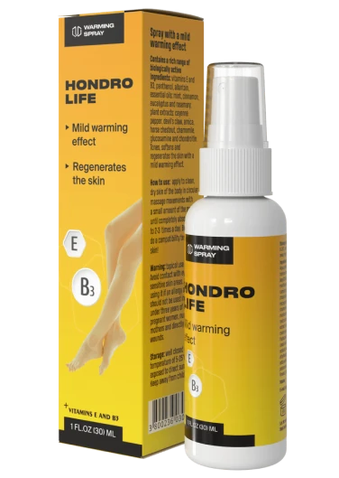 Flacon HondroLife Spray : solution naturelle contre les douleurs articulaires.