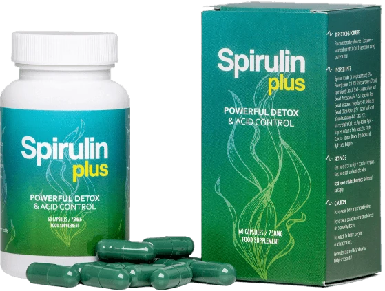 Bouteille de Spirulin Plus, supplément détox, équilibre acido-basique et vitalité